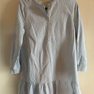 LOFT Blue and White Striped Shirt dress